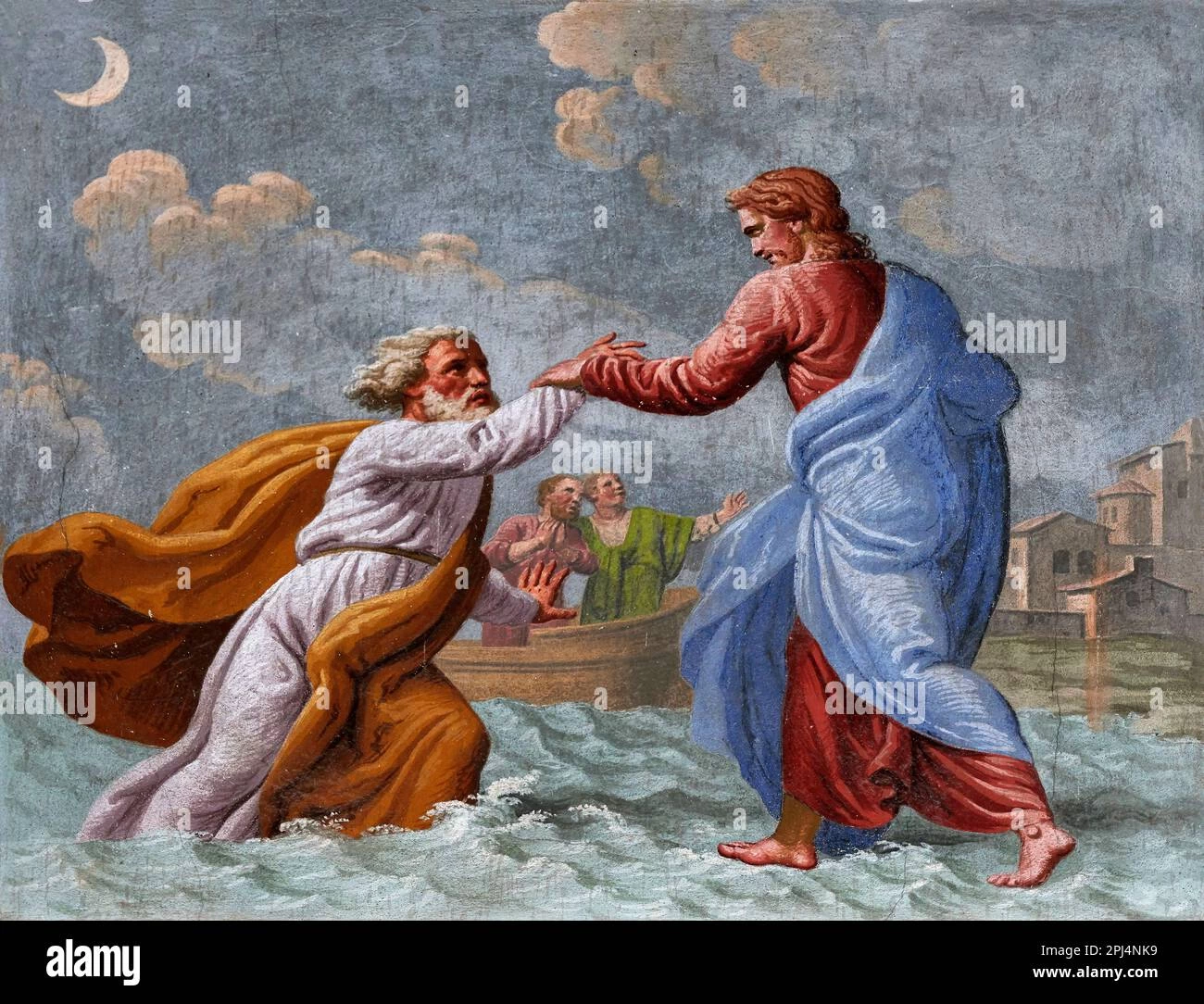 Giuseppe Teosa-40-Gesù appare a Pietro sul mare di Galilea - Chiesa parrocchiale SS. Pietro e Paol, Provaglio d' Iseo (Bs)